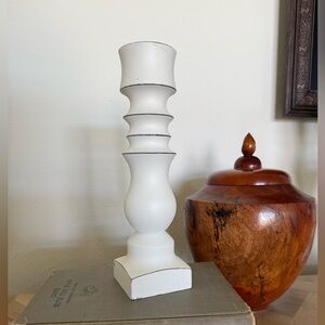 10” Harp Design Co Wooden Candlestick-Signed by Clint Harp
